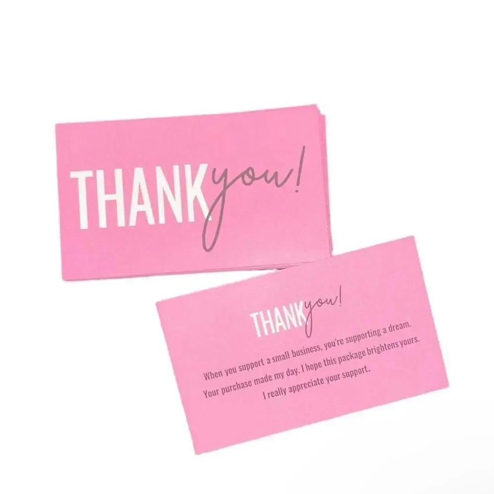 Pack of 50 thank you cards, pink!